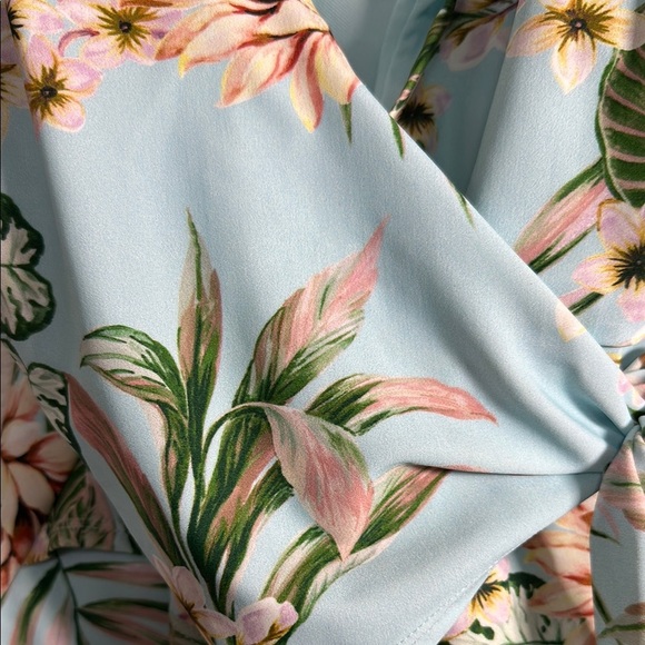 Kona Sol Wrap Front Floral Swimsuit L - Picture 5 of 7